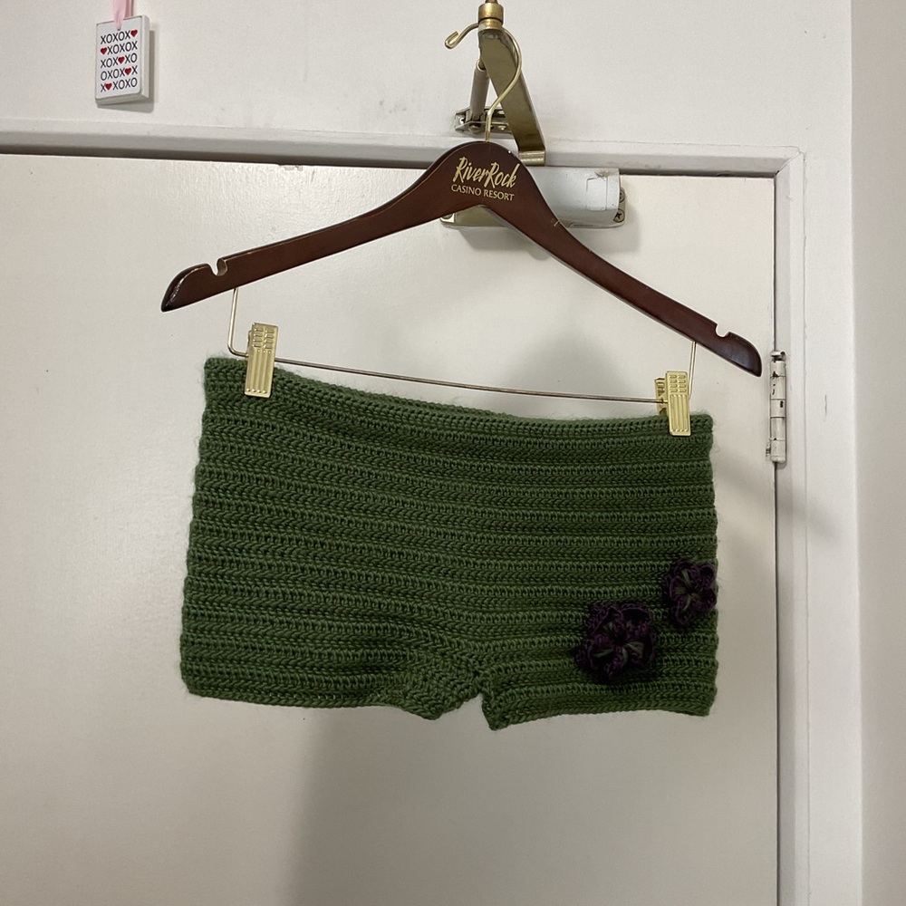 Micro mini crochet shorts